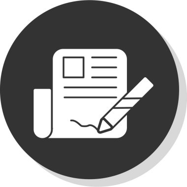 Sözleşme ve kalem ağı simgesi, vektör illüstrasyonu