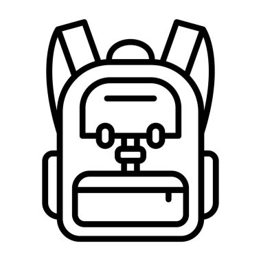 sırt çantası simgesi, grafik tasarımı, vektör illüstrasyonu 