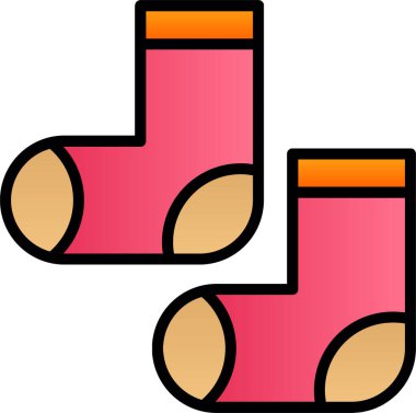 iki çorap düz simgesi, vektör illüstrasyonu