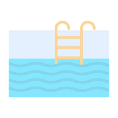 Yüzme havuzu simgesinin vektör illüstrasyonu 