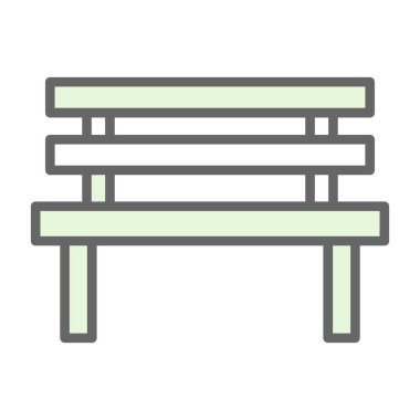 Tahta bank ikonu. Web için ahşap bank vektör simgesinin özet çizimi