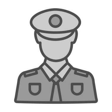 Asker simgesi, anahat stili