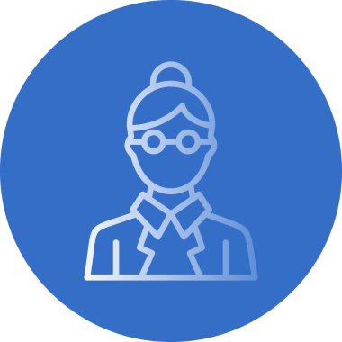 Benzersiz kadın öğretmen vektör çizgisi simgesi