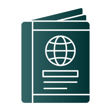 Pasaport web simgesi vektör illüstrasyonu