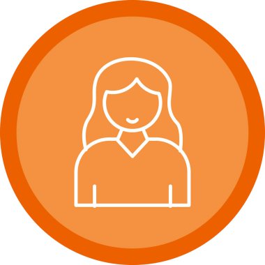 Genç kadın simgesi, vektör illüstrasyonu