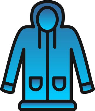 Giysiler kışlık kıyafet simgesi - taslak biçimi