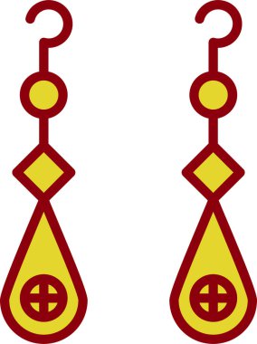 Küpe düz simgesi, vektör çizim  