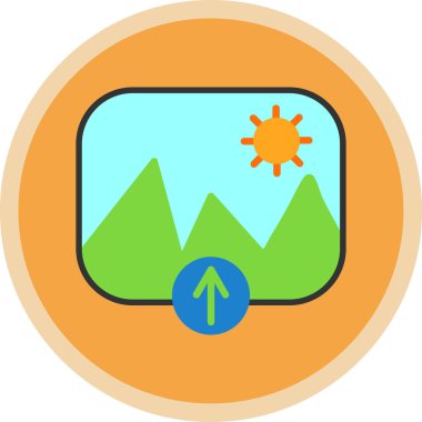 Bir dağ simgesinin vektör illüstrasyonu