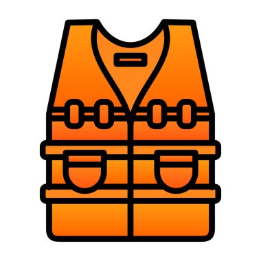 Kurşun geçirmez yelek simgesi, vektör illüstrasyonu 