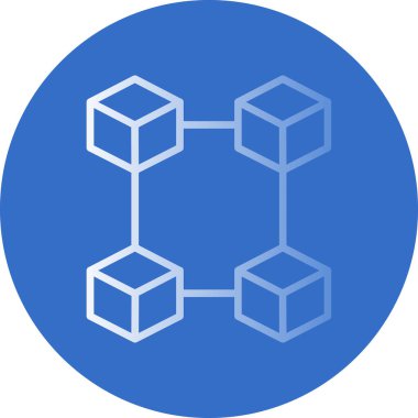 Blockchain simgesi, vektör illüstrasyonu basit tasarım