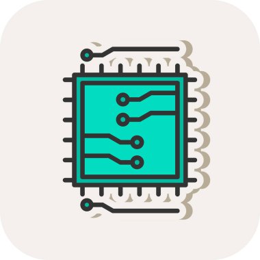 çip simgesi, vektör illüstrasyonu basit tasarım