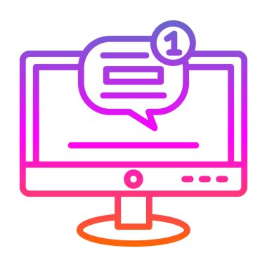 Soru işareti vektör çizimi tasarımı ile bilgisayar monitörü