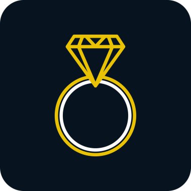 Taslak biçiminde elmas yüzük simgesi 