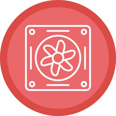 Soğutucunun vektör çizimi. Havalandırma fan çizimi, pictogram