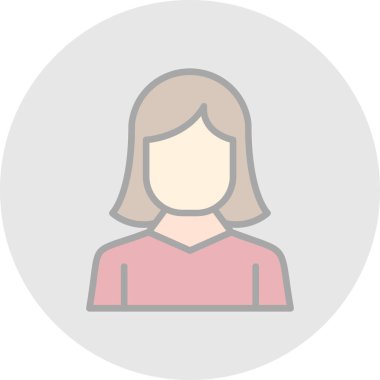 kız düz simgesi, vektör illüstrasyonu