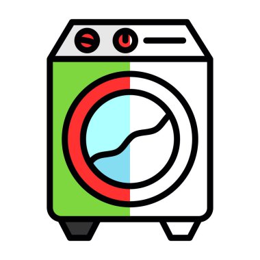 Bir çamaşır makinesinin vektör çizimi