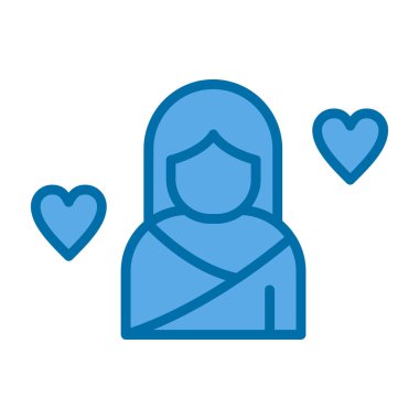 Kalbi olan Afrodit düz simge 