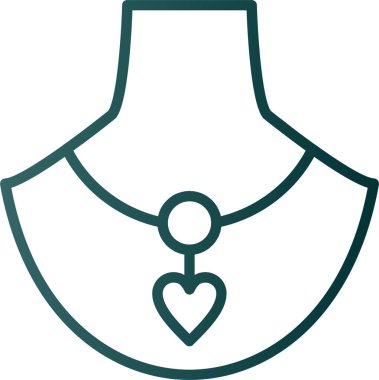 Kolye mücevher simgesinin vektör çizimi 