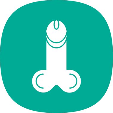 Flat penis icon, vector illustration