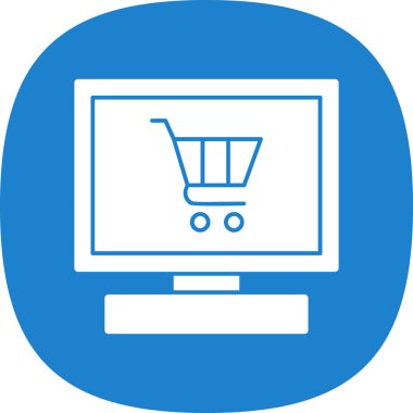 Çevrimiçi Dükkan simgesi, vektör illüstrasyonu