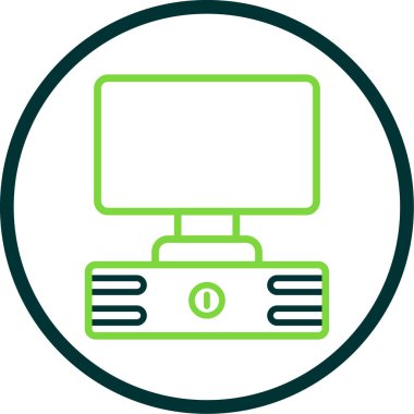 pc bilgisayar simgesinin vektör illüstrasyonu 