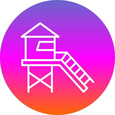 Cankurtaran kulesi simgesinin vektör çizimi                                    