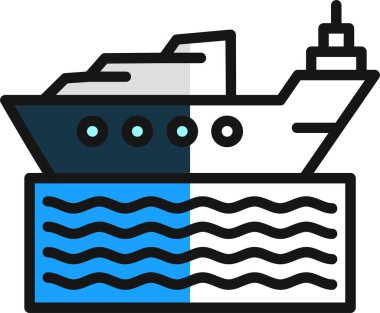 Gemi simgesi vektör illüstrasyonu 