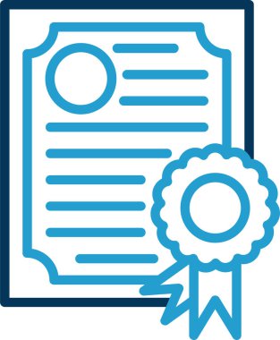 Diploma yassı simgesi, vektör illüstrasyonu