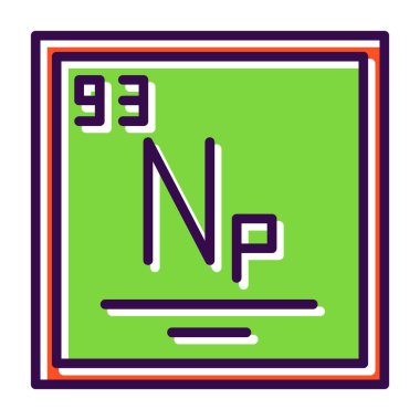 Neptunyum simgesi vektör çizimi
