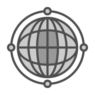  Sanal Dünya Globe web simgesi, vektör illüstrasyonu
