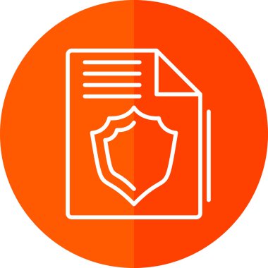 Kalkanlı dosya koruma simgesi, vektör illüstrasyonu