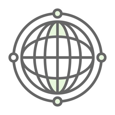  Sanal Dünya Globe web simgesi, vektör illüstrasyonu