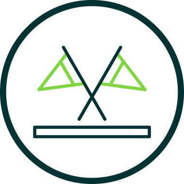 İki çapraz bayrak simgesi, vektör illüstrasyonu