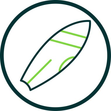 Sörf tahtası simgesinin vektör çizimi 