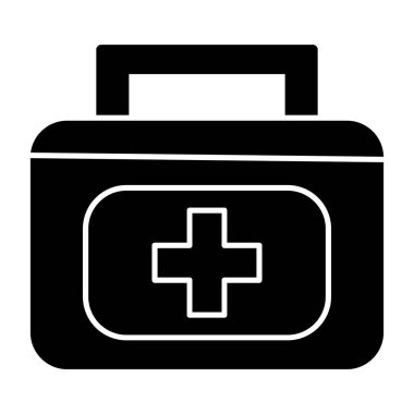 İlk yardım çantası simgesi, basit vektör illüstrasyonu