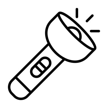 Flashlight düz simgesi, vektör illüstrasyon tasarımı