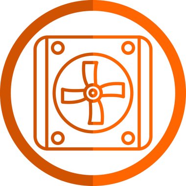 Soğutucunun vektör çizimi. Havalandırma fan çizimi, pictogram