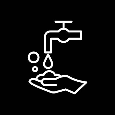 musluk simgesi vektör resimli su damlası siyah arkaplan.