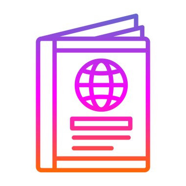 Pasaport web simgesi vektör illüstrasyonu