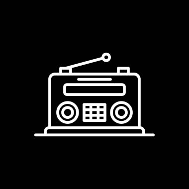 Retro radyo ikonu. Basit vektör illüstrasyonu