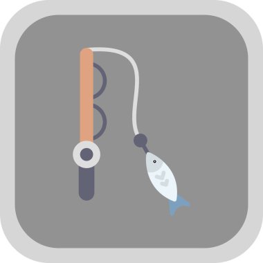 balıkçılık simgesi vektör taslağı çizimi 