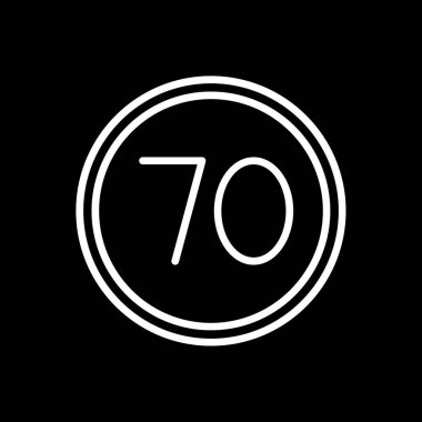 70. Yıl dönümü kutlama çizgisi vektör simgesi