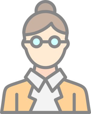 Benzersiz kadın öğretmen vektör çizgisi simgesi