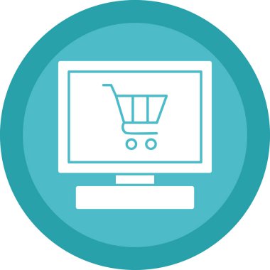 Çevrimiçi Dükkan simgesi, vektör illüstrasyonu