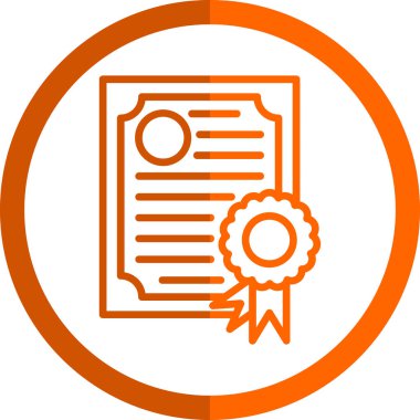 Diploma yassı simgesi, vektör illüstrasyonu