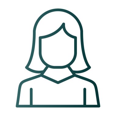 kız düz simgesi, vektör illüstrasyonu