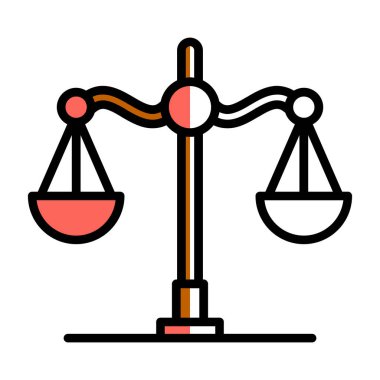 denge ölçekleri renk çizgisi simgesi, vektör illüstrasyonu 