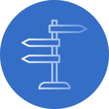 Yön, işaret direği simgesi. Basit vektör illüstrasyonu