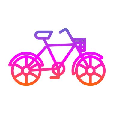 bisiklet düz simgesi, vektör illüstrasyonu