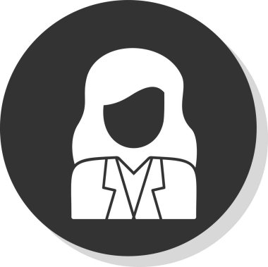 İş kadını avatar simgesi, vektör illüstrasyonu 
